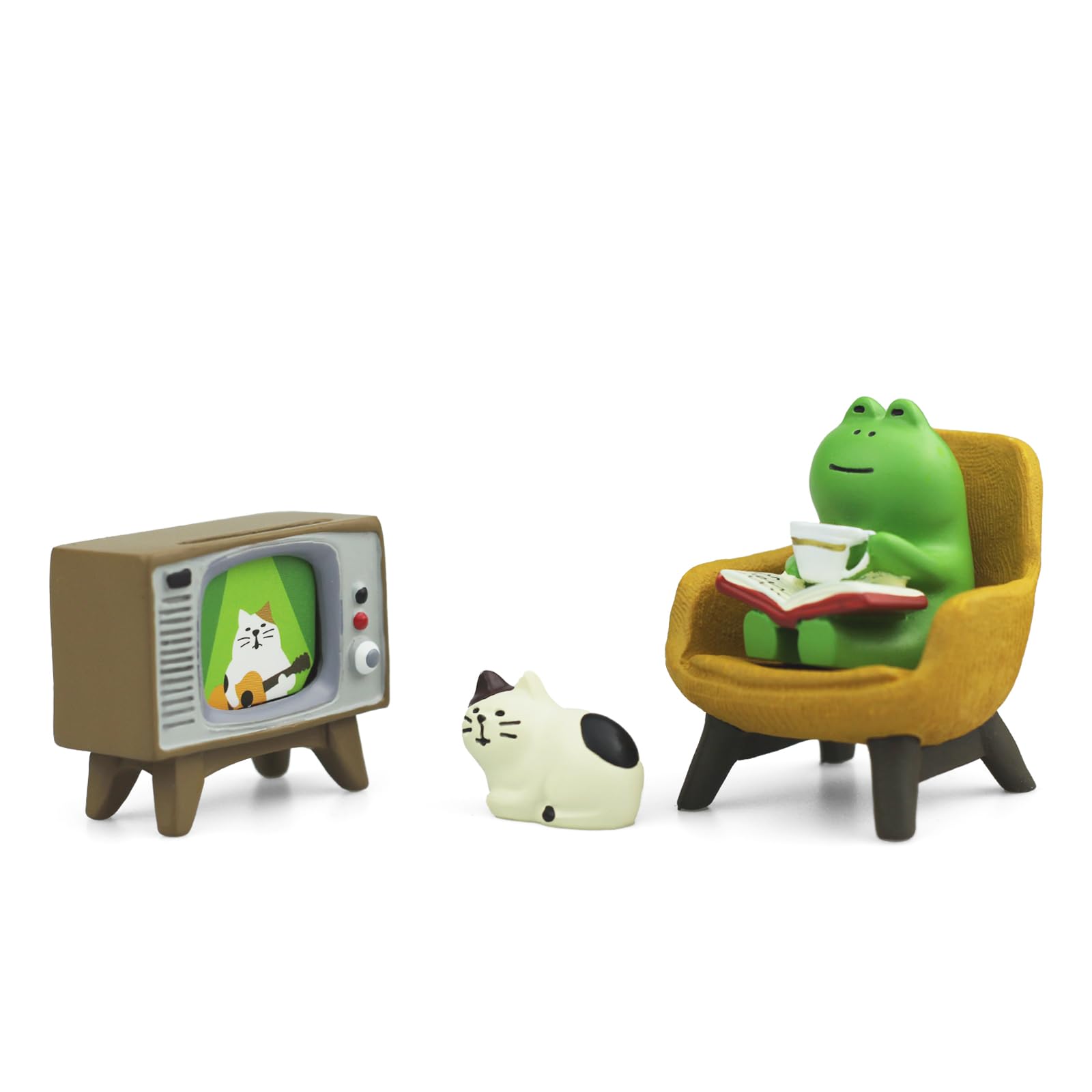 2Pcs Cute Mini Cat Figurine with Bread Sofa Resin Cat Figure for Office Home Decor - Cute Cat Gift for Cat Lovers