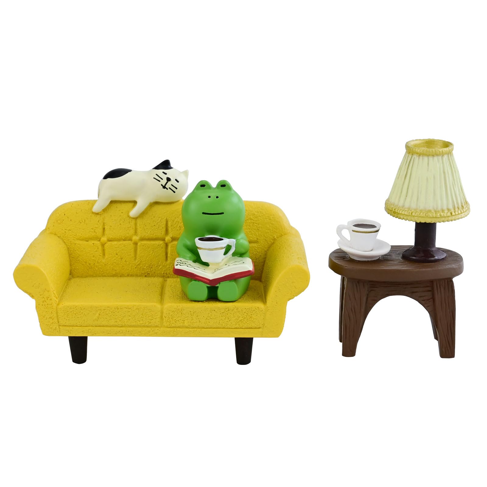 2Pcs Cute Mini Cat Figurine with Bread Sofa Resin Cat Figure for Office Home Decor - Cute Cat Gift for Cat Lovers