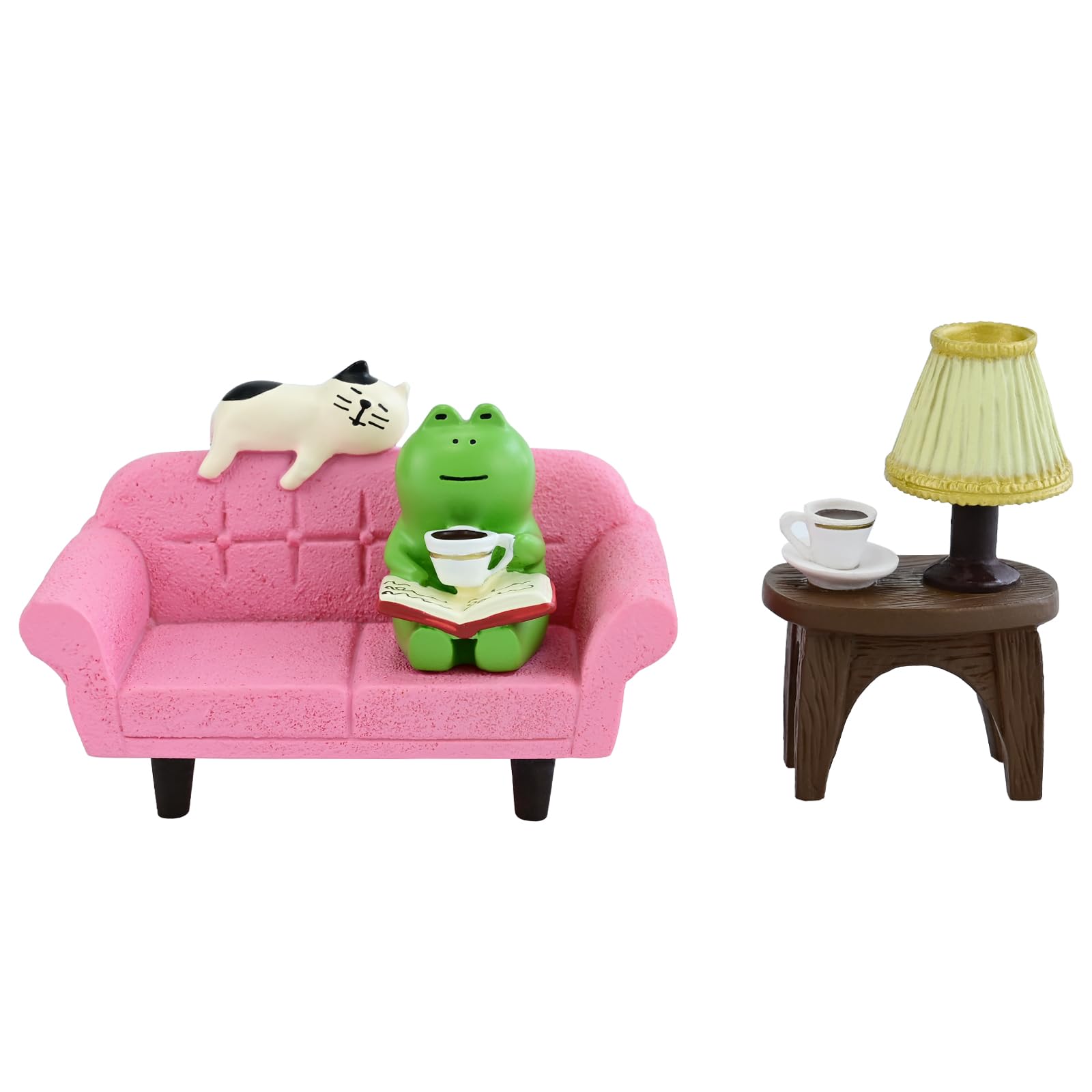 2Pcs Cute Mini Cat Figurine with Bread Sofa Resin Cat Figure for Office Home Decor - Cute Cat Gift for Cat Lovers