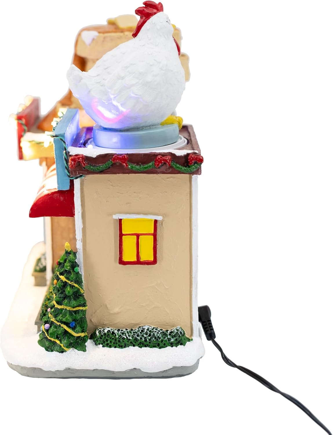 Chicken and Waffles Restaurant Themed LED Lights Animated Christmas Village with Motion and Sound 10" x 6" x 10"