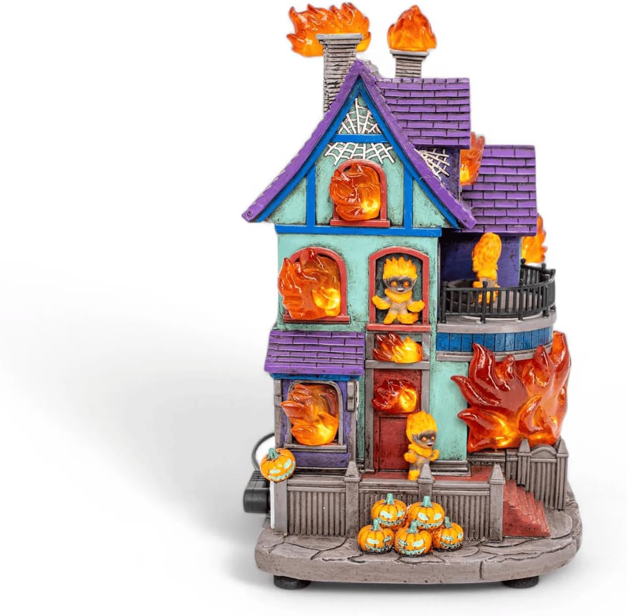 Fire Demon Frenzy Animated Halloween Village Multi Color LED Lights and Sound
