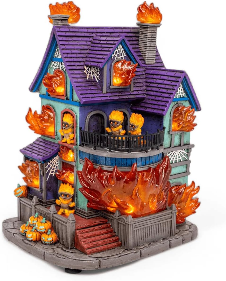 Fire Demon Frenzy Animated Halloween Village Multi Color LED Lights and Sound
