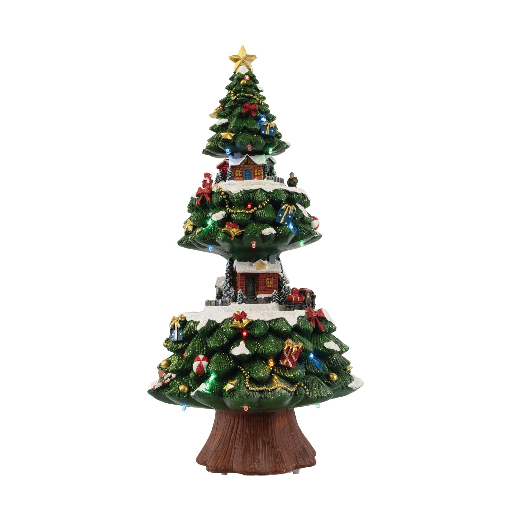 Animated Christmas Village Powder Ridge Resort | Christmas House Collection Accessories Figurines for Christmas Decorations and Gift | Motion & Sound Multicolor LED Lights 14" x 9" x 11"