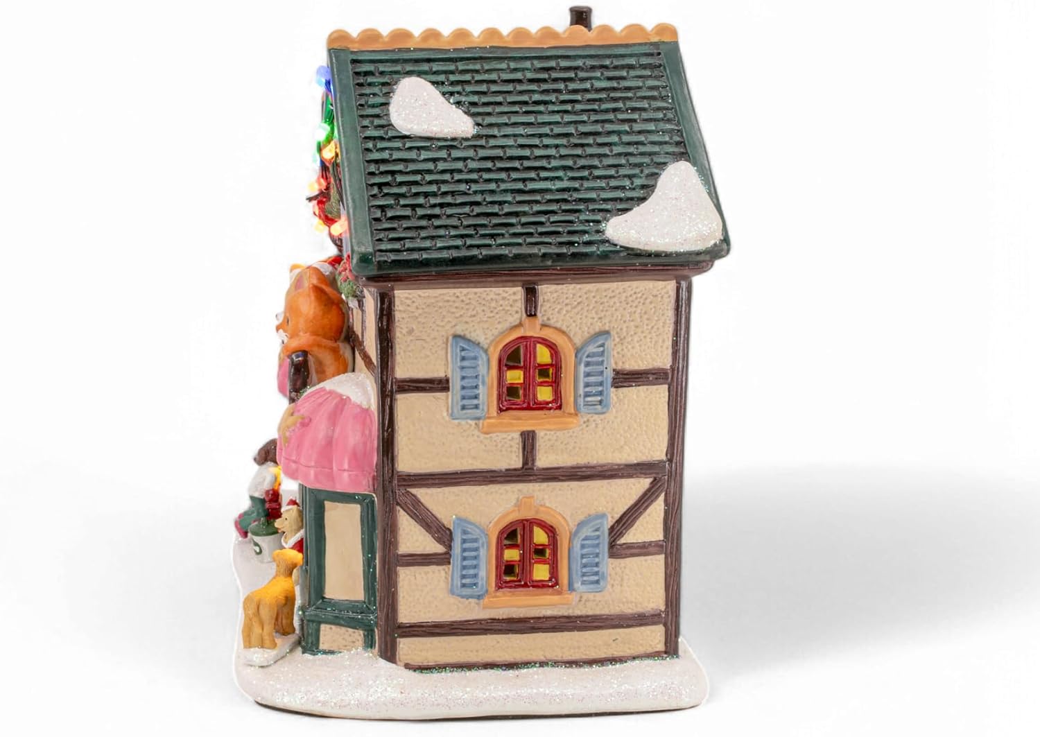 Holiday Pet Store Porcelain Christmas Village with LED Lights and Music